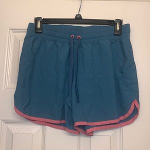 Columbia Green and Pink running shorts